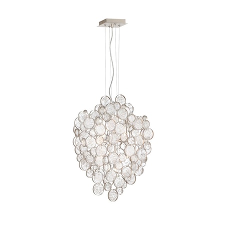 Trento Transitional Halogen Chandelier, 12-Light, Clear/Champagne Silver